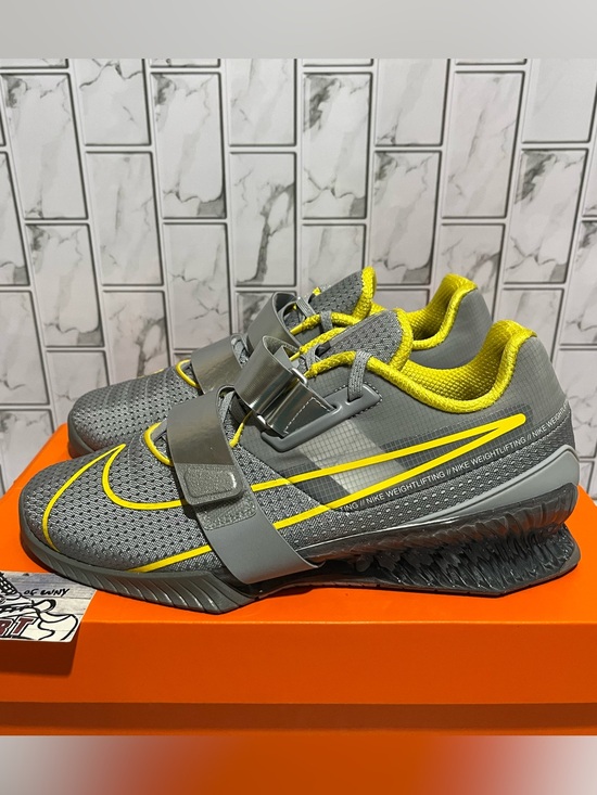Nike Other - New Nike Romaleos 4 Weightlifting Shoes Gym Crossfit Workout Grey Yellow Mens